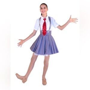 Dance Costume with Sparkling Tie and Skirt
